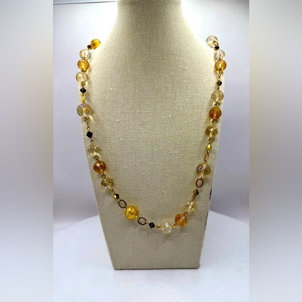Elegant Glass Beaded‎ Necklace 34”